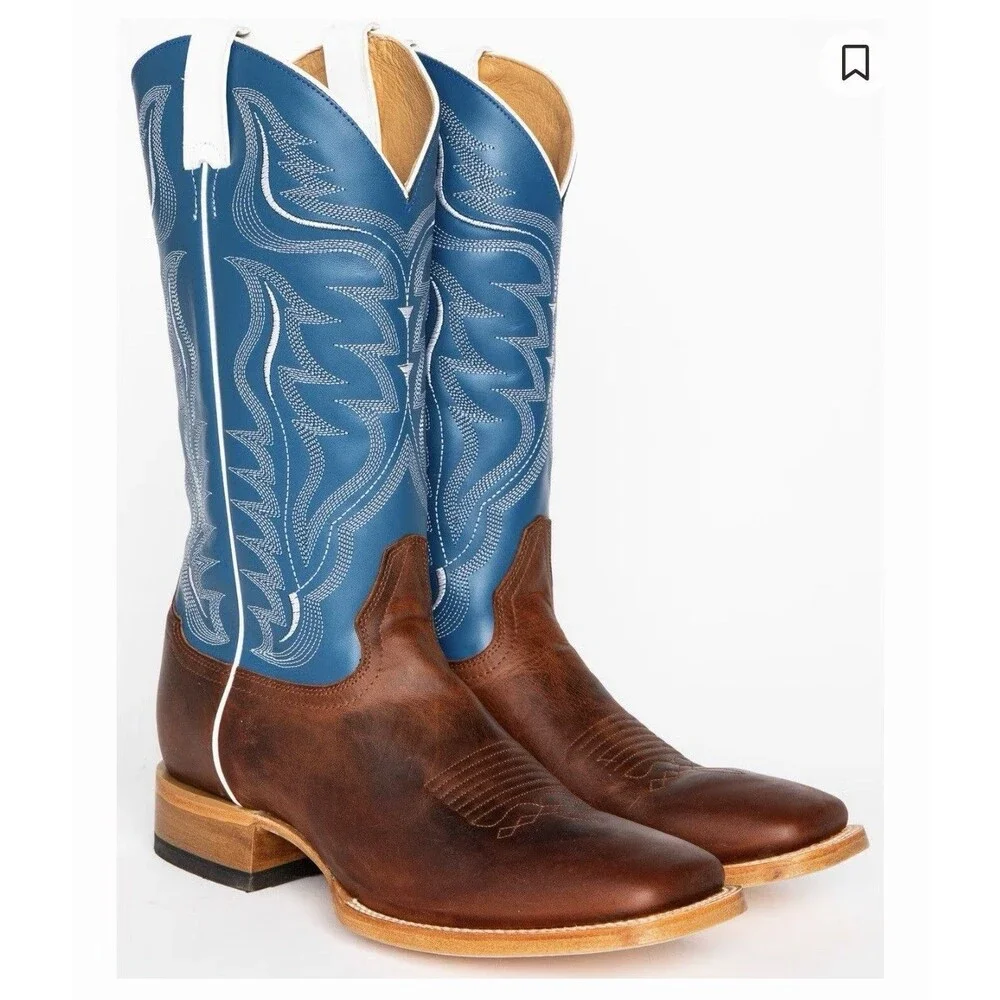 EUC Cody James Men's Walker Western Boots Blue brown leather Size 10.5EE Cowboy